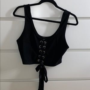 Lace up crop top